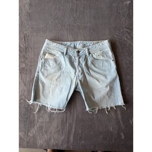 Diesel Belther-R Mens Light Wash Denim Cutoff Shorts Blue Slim Tapered Size 32
